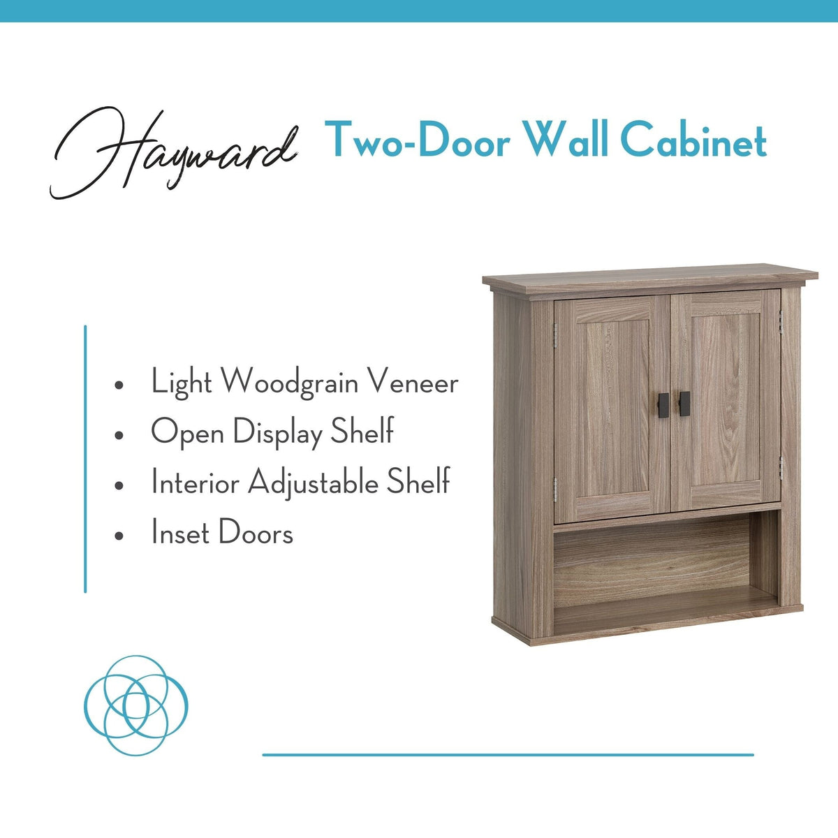RiverRidge Hayward 22.81-in x 24.5-in x 7.88-in Light Veneer Woodgrain Bathroom Wall Cabinet