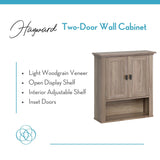 RiverRidge Hayward 22.81-in x 24.5-in x 7.88-in Light Veneer Woodgrain Bathroom Wall Cabinet