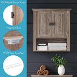 RiverRidge Hayward 22.81-in x 24.5-in x 7.88-in Light Veneer Woodgrain Bathroom Wall Cabinet
