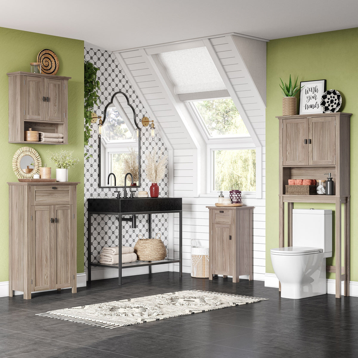 RiverRidge Hayward 22.81-in x 24.5-in x 7.88-in Light Veneer Woodgrain Bathroom Wall Cabinet