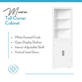 RiverRidge Monroe 24.69-in x 63.81-in x 12.5-in White Freestanding Corner Linen Cabinet