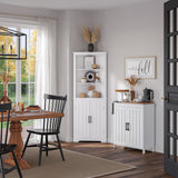 RiverRidge Monroe 24.69-in x 63.81-in x 12.5-in White Freestanding Corner Linen Cabinet