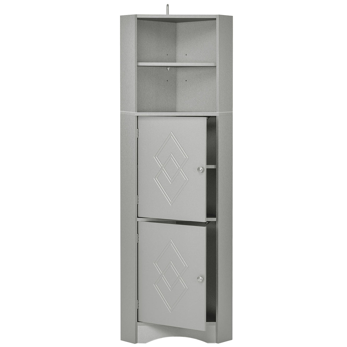 Siavonce 61-in H x 15-in W x 15-in D Grey Wall-mount Utility Storage Cabinet with Adjustable Shelves