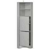 Siavonce 61-in H x 15-in W x 15-in D Grey Wall-mount Utility Storage Cabinet with Adjustable Shelves