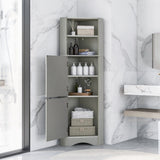 Siavonce 61-in H x 15-in W x 15-in D Grey Wall-mount Utility Storage Cabinet with Adjustable Shelves