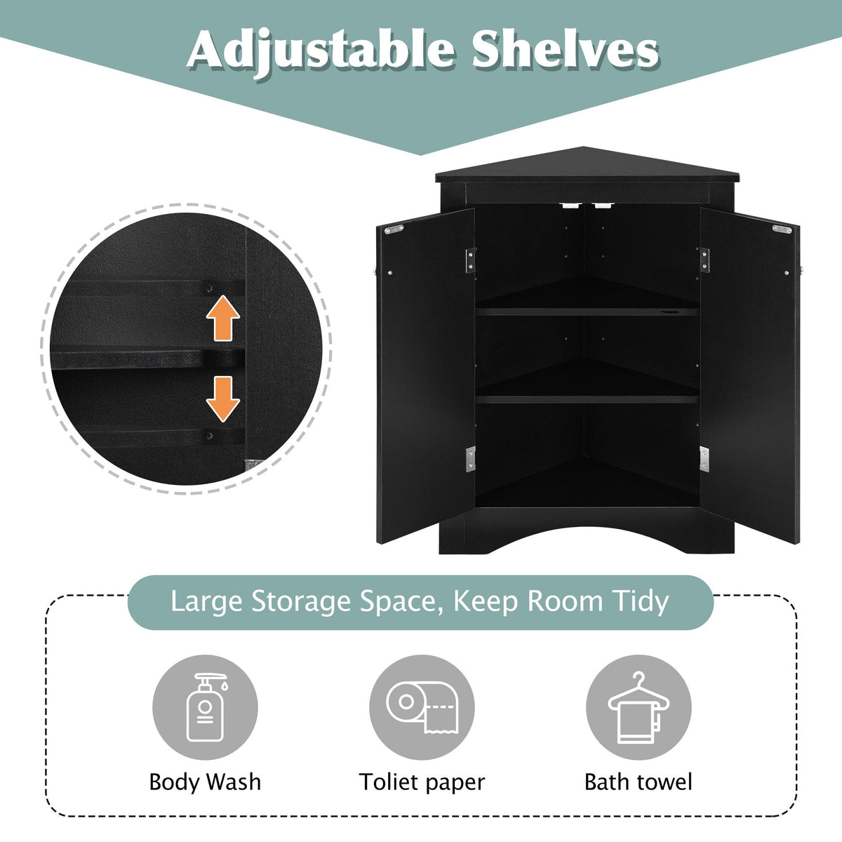 Siavonce 17-in W x 32-in H Mdf Black Wall-mount Utility Storage Cabinet