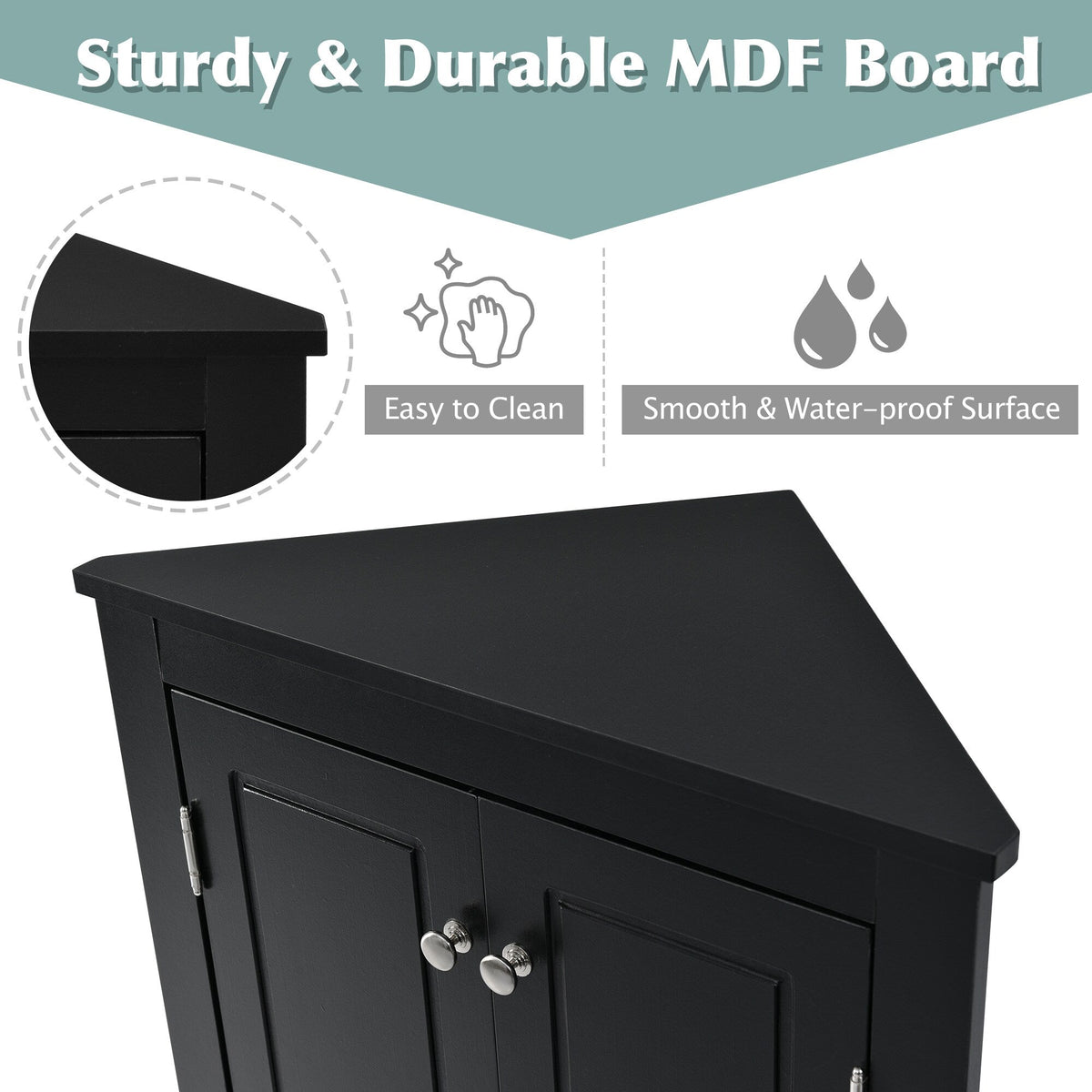 Siavonce 17-in W x 32-in H Mdf Black Wall-mount Utility Storage Cabinet