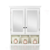 Forclover 25-in x 30-in Surface Mount White Mirrored Medicine Cabinet