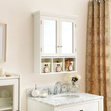 Forclover 25-in x 30-in Surface Mount White Mirrored Medicine Cabinet