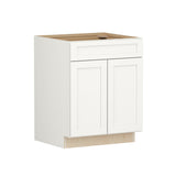 Shenandoah PRO Express Breckenridge 27-in W x 34.5-in H x 24-in D Linen Full Overlay Maple 1-Drawer Base Fully Assembled Plywood Cabinet (Recessed Panel Shaker Style)