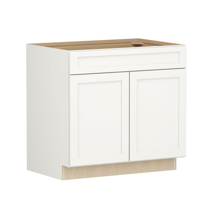 Shenandoah PRO Express Breckenridge 36-in W x 34.5-in H x 24-in D Linen Full Overlay 1-Drawer Base Fully Assembled Plywood Cabinet (Recessed Panel Shaker Style)