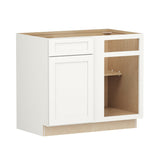 Shenandoah PRO Express Breckenridge 39-in W x 34.5-in H x 24-in D Linen Full Overlay Blind 1-Drawer Corner Base Fully Assembled Plywood Cabinet (Recessed Panel Shaker Style)