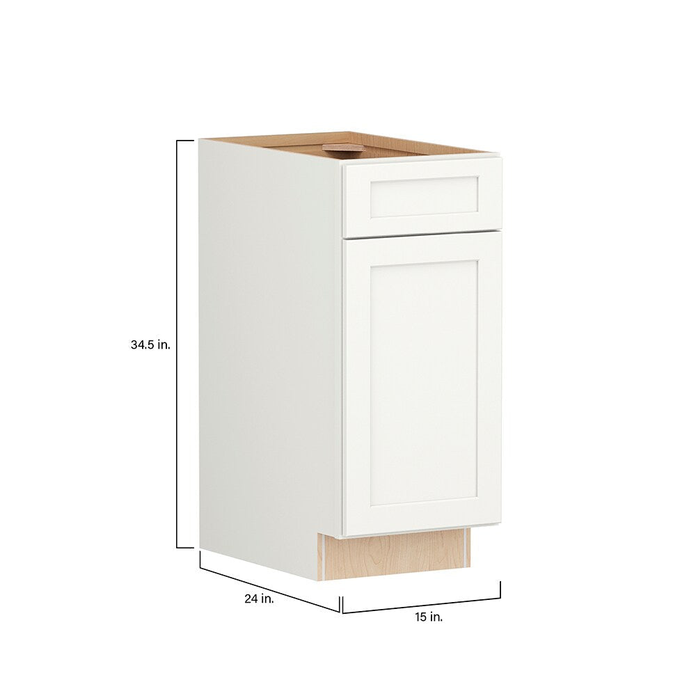 Shenandoah PRO Express Breckenridge 15-in W x 34.5-in H x 24-in D Linen Full Overlay Maple 1-Drawer Base Fully Assembled Plywood Cabinet (Recessed Panel Shaker Style)