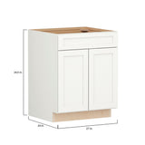 Shenandoah PRO Express Breckenridge 27-in W x 34.5-in H x 24-in D Linen Full Overlay Maple 1-Drawer Base Fully Assembled Plywood Cabinet (Recessed Panel Shaker Style)
