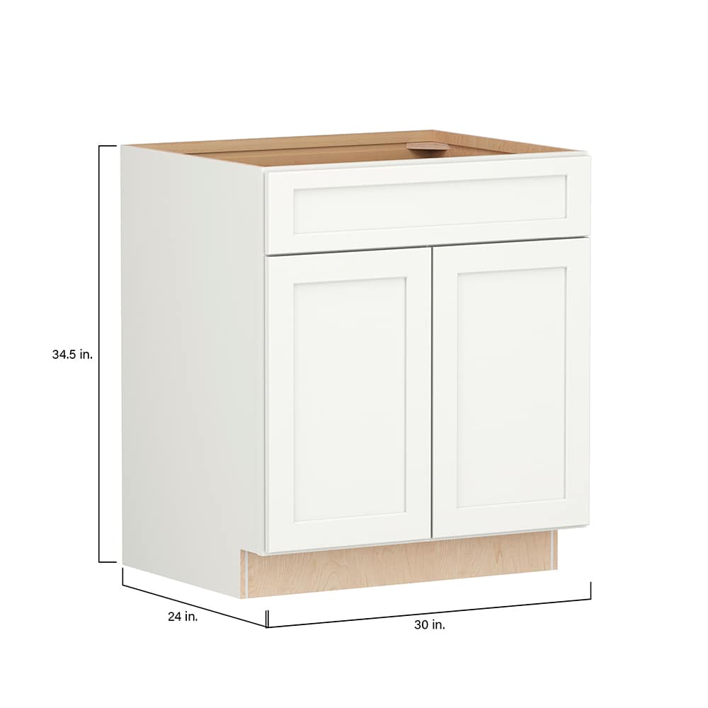 Shenandoah PRO Express Breckenridge 30-in W x 34.5-in H x 24-in D Linen Full Overlay 1-Drawer Base Fully Assembled Plywood Cabinet (Recessed Panel Shaker Style)
