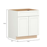 Shenandoah PRO Express Breckenridge 30-in W x 34.5-in H x 24-in D Linen Full Overlay 1-Drawer Base Fully Assembled Plywood Cabinet (Recessed Panel Shaker Style)