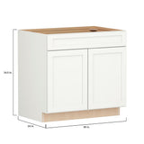 Shenandoah PRO Express Breckenridge 36-in W x 34.5-in H x 24-in D Linen Full Overlay 1-Drawer Base Fully Assembled Plywood Cabinet (Recessed Panel Shaker Style)