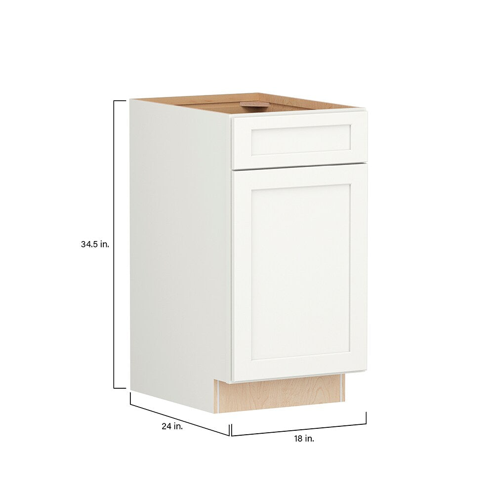 Shenandoah PRO Express Breckenridge 18-in W x 34.5-in H x 24-in D Linen Full Overlay 1-Drawer Pull-out Wastebasket Base Fully Assembled Plywood Cabinet (Recessed Panel Style)