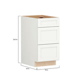 Shenandoah PRO Express Breckenridge 18-in W x 34.5-in H x 24-in D Linen Full Overlay 3-Drawer Base Fully Assembled Plywood Cabinet