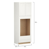 Shenandoah PRO Express Breckenridge 33-in W x 96-in H x 24-in D Linen Full Overlay 1-Drawer Double Oven Base Fully Assembled Plywood Cabinet (Recessed Panel Shaker Style)