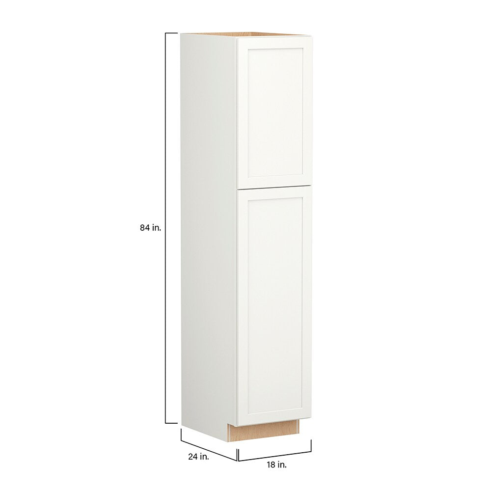 Shenandoah PRO Express Breckenridge 18-in W x 84-in H x 24-in D Linen Full Overlay Pantry Fully Assembled Plywood Cabinet (Recessed Panel Shaker Door Style)