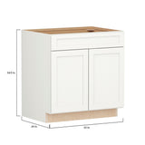 Shenandoah PRO Express Breckenridge 33-in W x 34.5-in H x 24-in D Linen Full Overlay Sink Base Fully Assembled Plywood Cabinet (Recessed Panel Shaker Style)