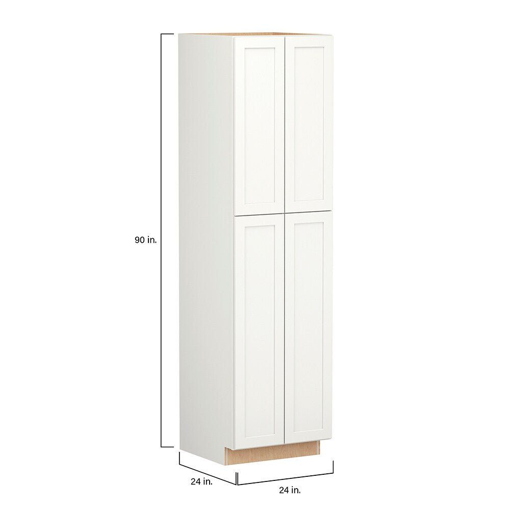 Shenandoah PRO Express Breckenridge 24-in W x 90-in H x 24-in D Linen Pantry Fully Assembled Plywood Cabinet (Recessed Panel Shaker Door Style)