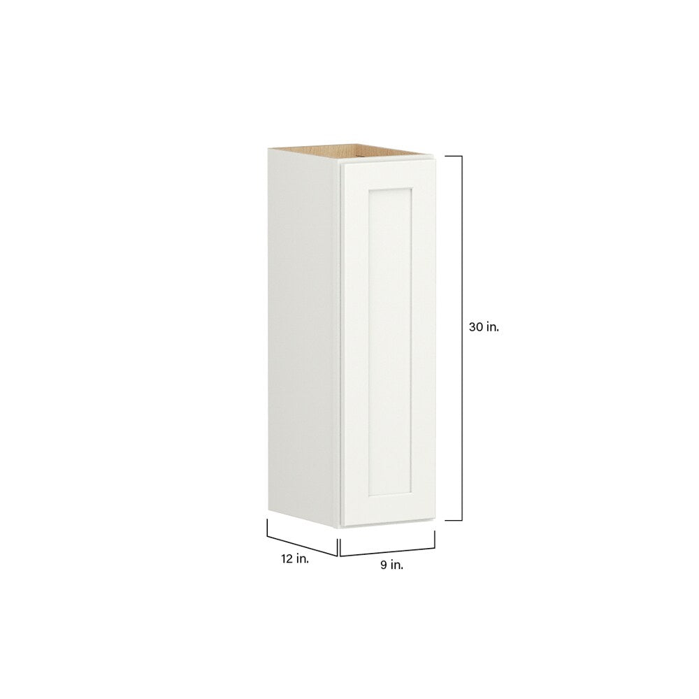 Shenandoah PRO Express Breckenridge 9-in W x 30.125-in H x 12-in D Linen Full Overlay Wall Fully Assembled Plywood Cabinet (Recessed Panel Shaker Door Style)