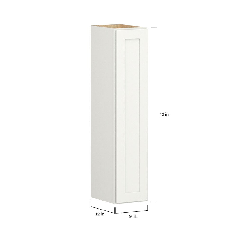 Shenandoah PRO Express Breckenridge 9-in W x 42.125-in H x 12-in D Linen Full Overlay Wall Fully Assembled Plywood Cabinet (Recessed Panel Shaker Door Style)