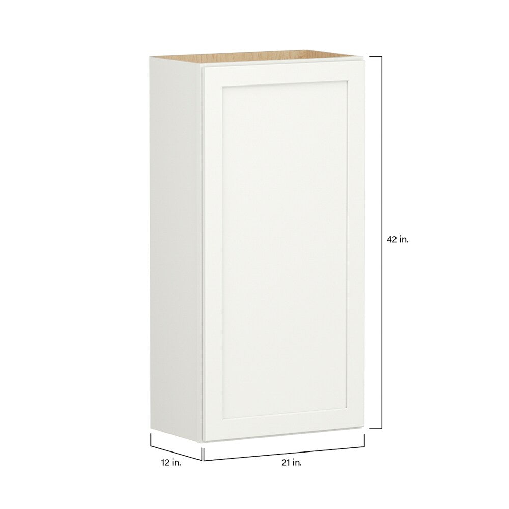 Shenandoah PRO Express Breckenridge 21-in W x 42.125-in H x 12-in D Linen Full Overlay Wall Fully Assembled Plywood Cabinet (Recessed Panel Shaker Door Style)