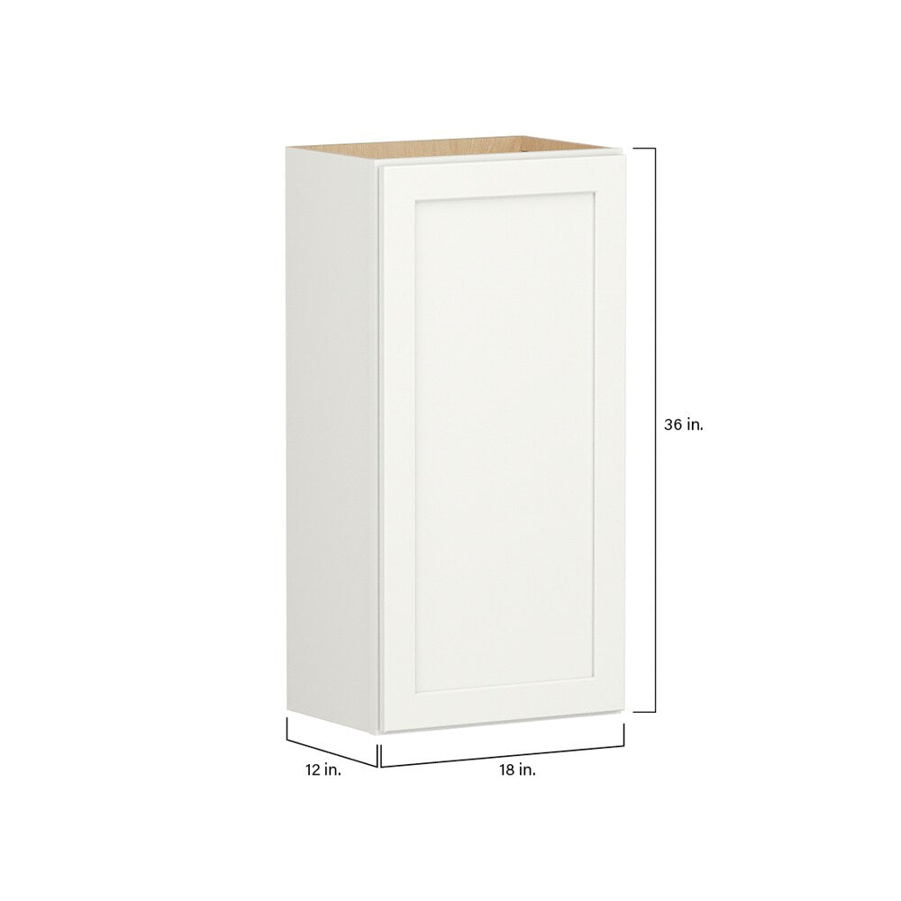 Shenandoah PRO Express Breckenridge 18-in W x 36.125-in H x 12-in D Linen Full Overlay Wall Fully Assembled Plywood Cabinet (Recessed Panel Shaker Door Style)