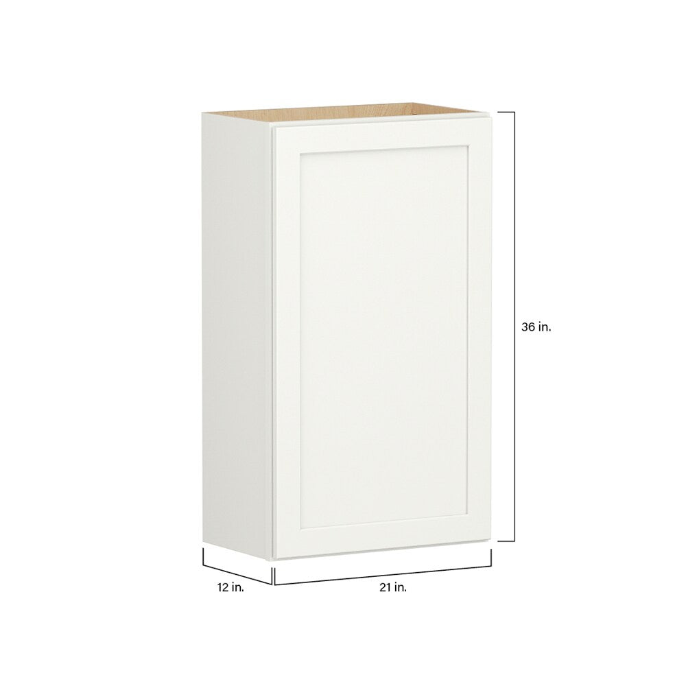 Shenandoah PRO Express Breckenridge 21-in W x 36.125-in H x 12-in D Linen Full Overlay Wall Fully Assembled Plywood Cabinet (Recessed Panel Shaker Door Style)