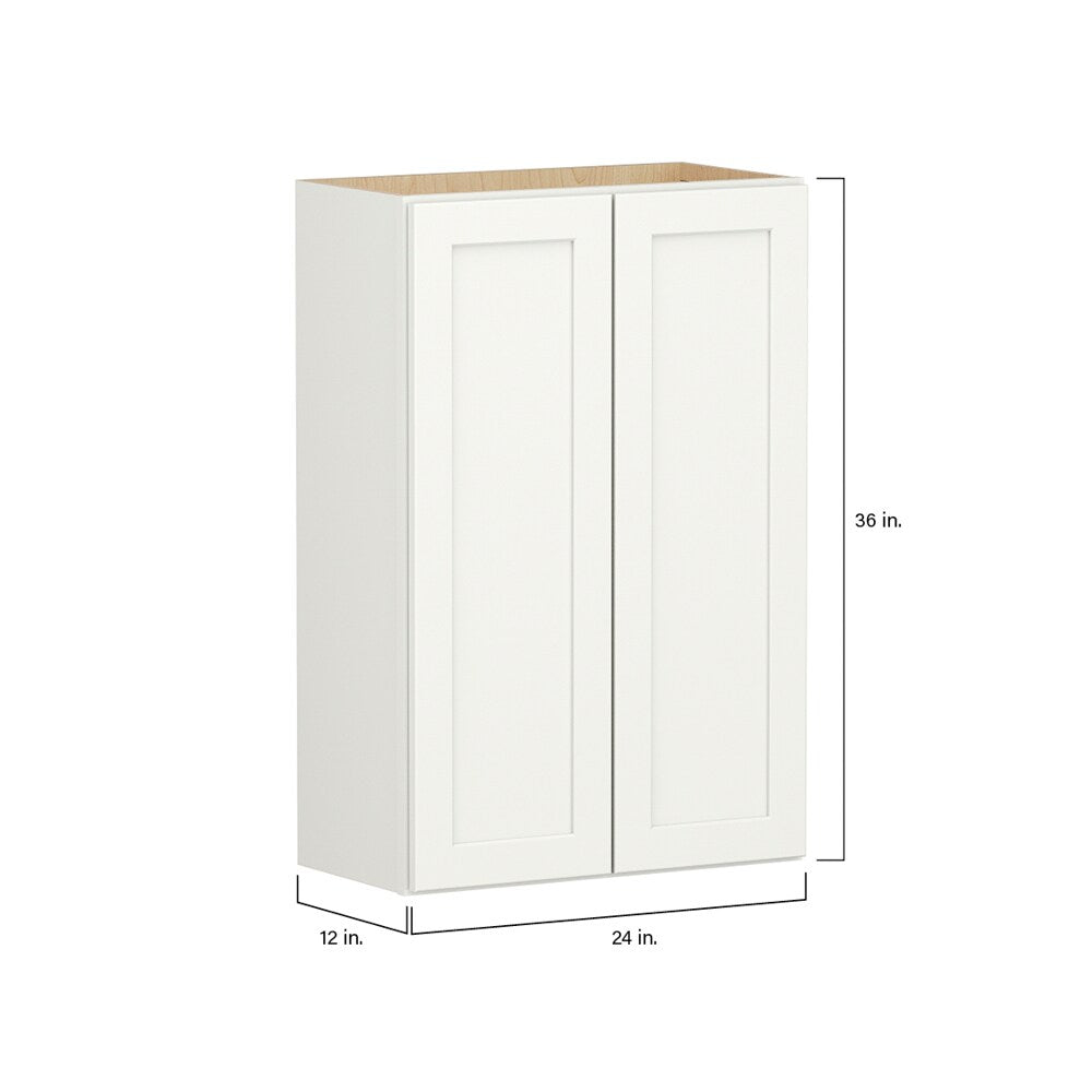 Shenandoah PRO Express Breckenridge 24-in W x 36.125-in H x 12-in D Linen Full Overlay Wall Fully Assembled Plywood Cabinet (Recessed Panel Shaker Door Style)