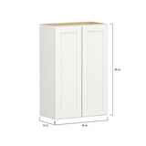 Shenandoah PRO Express Breckenridge 24-in W x 36.125-in H x 12-in D Linen Full Overlay Wall Fully Assembled Plywood Cabinet (Recessed Panel Shaker Door Style)