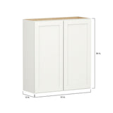 Shenandoah PRO Express Breckenridge 33-in W x 36.125-in H x 12-in D Linen Full Overlay Wall Fully Assembled Plywood Cabinet (Recessed Panel Shaker Door Style)