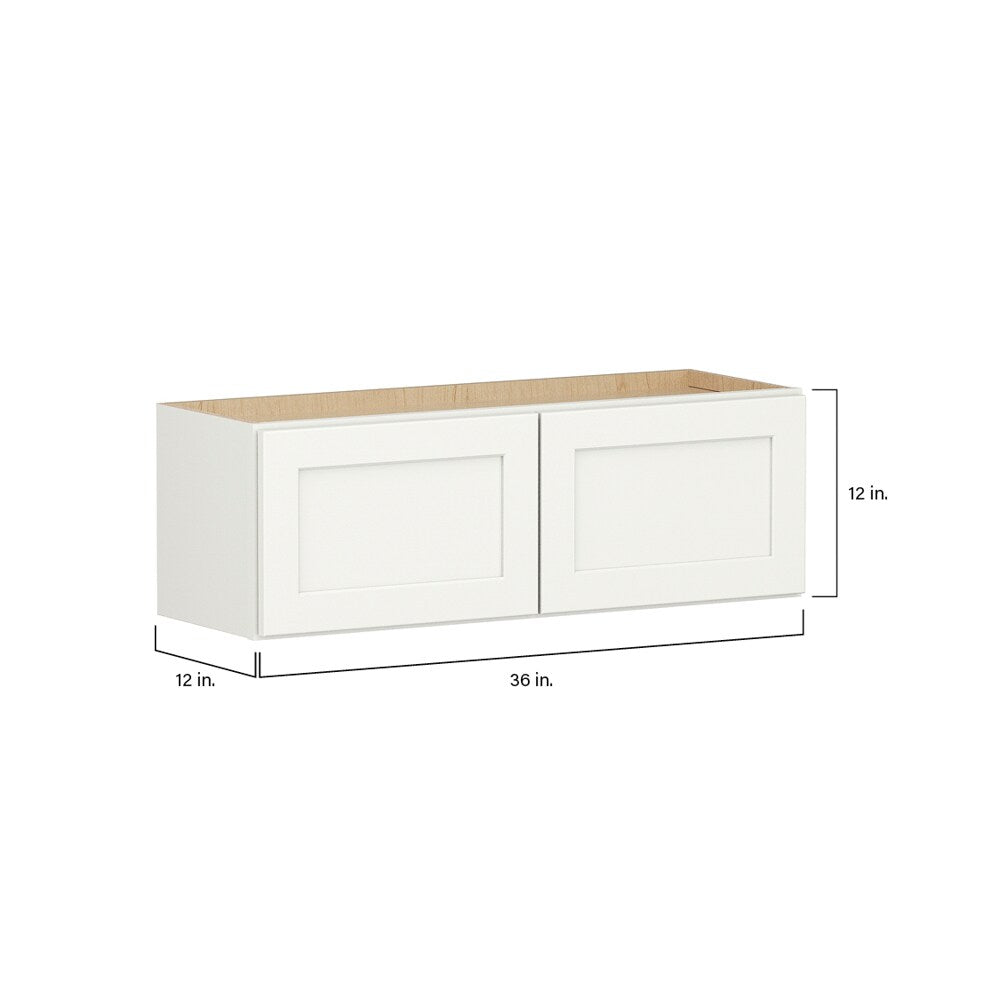 Shenandoah PRO Express Breckenridge 36-in W x 12.125-in H x 12-in D Linen Full Overlay Wall Fully Assembled Plywood Cabinet (Recessed Panel Shaker Door Style)