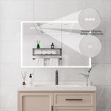 Forclover 36-in x 24-in Lighted LED Fog Free Surface Mount Silver Mirrored Medicine Cabinet