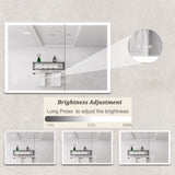 Forclover 36-in x 24-in Lighted LED Fog Free Surface Mount Silver Mirrored Medicine Cabinet