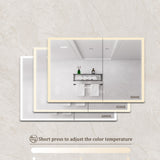 Forclover 36-in x 24-in Lighted LED Fog Free Surface Mount Silver Mirrored Medicine Cabinet