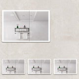 Forclover 36-in x 24-in Lighted LED Fog Free Surface Mount Silver Mirrored Medicine Cabinet