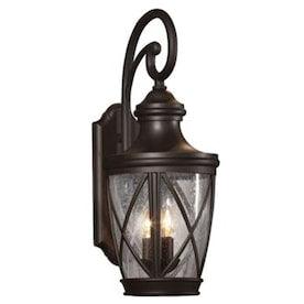 allen + roth Castine 23.75-in H Bronze Candelabra Base (E-12) Outdoor Wall Light - Hardwarestore Delivery