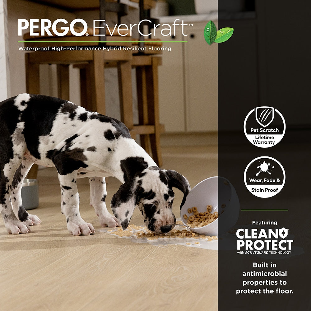 Pergo EverCraft Winding Creek Oak Brown Waterproof Hybrid Resilient Flooring 27-sq ft