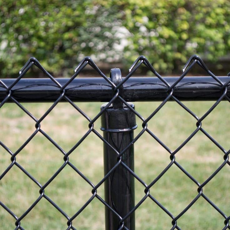 Everbilt 48 in. x 50 ft. 9-Gauge Galvanized Steel Black Chain Link Fence Fabric