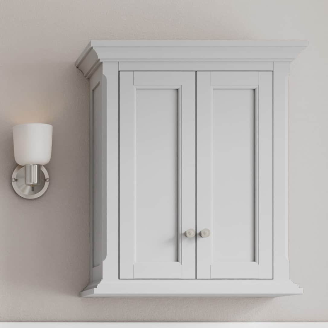 allen + roth 24-in x 28-in x 10-in Light Gray Bathroom Wall Cabinet