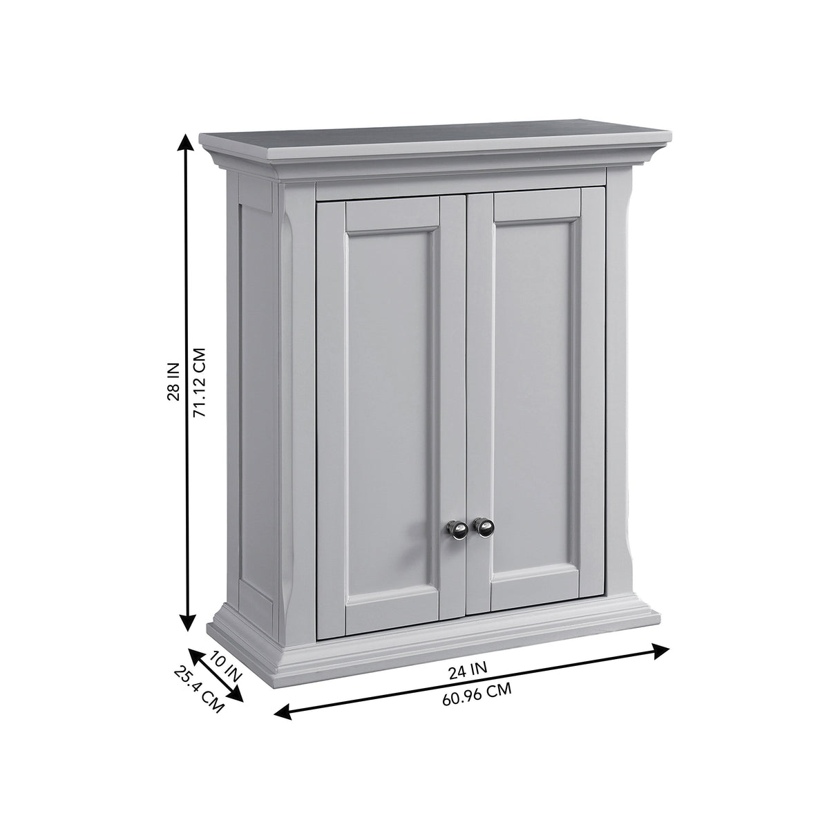 allen + roth 24-in x 28-in x 10-in Light Gray Bathroom Wall Cabinet