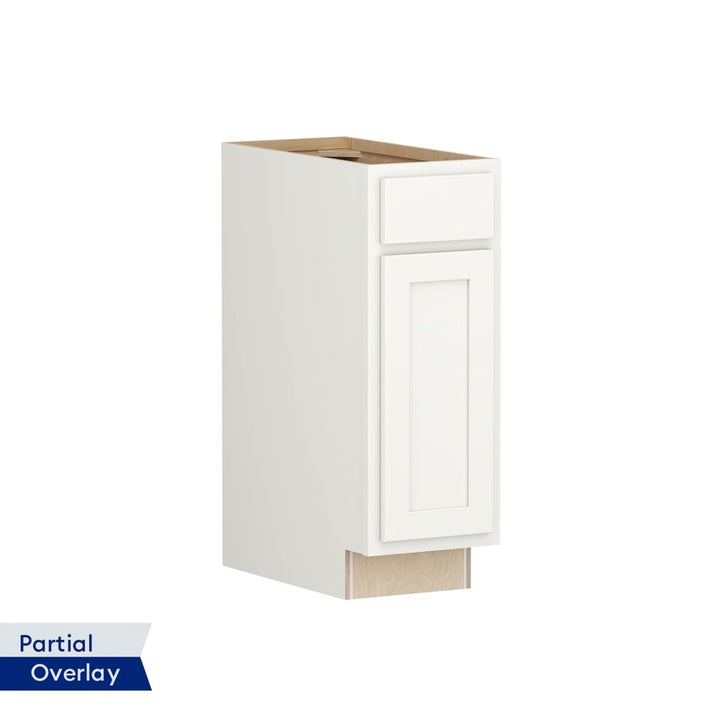 Shenandoah PRO Express Breckenridge 12-in W x 34.5-in H x 24-in D Linen Partial Overlay 1-Drawer Base Fully Assembled Plywood Cabinet (Recessed Panel Shaker Style)