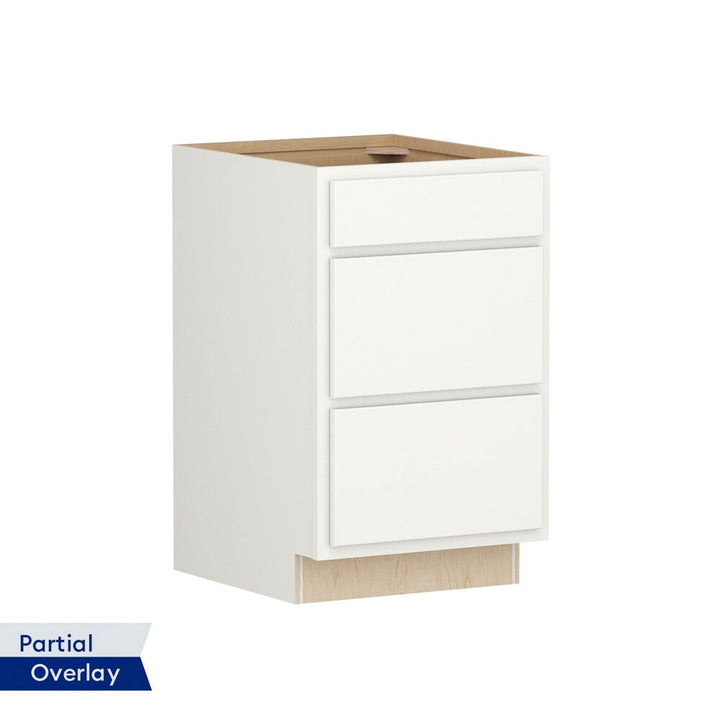 Shenandoah PRO Express Breckenridge 21-in W x 34.5-in H x 24-in D Linen Partial Overlay 3-Drawer Base Fully Assembled Plywood Cabinet