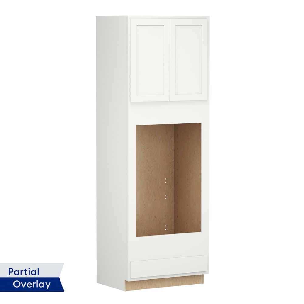 Shenandoah PRO Express Breckenridge 33-in W x 96-in H x 24-in D Linen Partial Overlay 1-Drawer Double Oven Base Fully Assembled Plywood Cabinet (Recessed Panel Shaker Style)