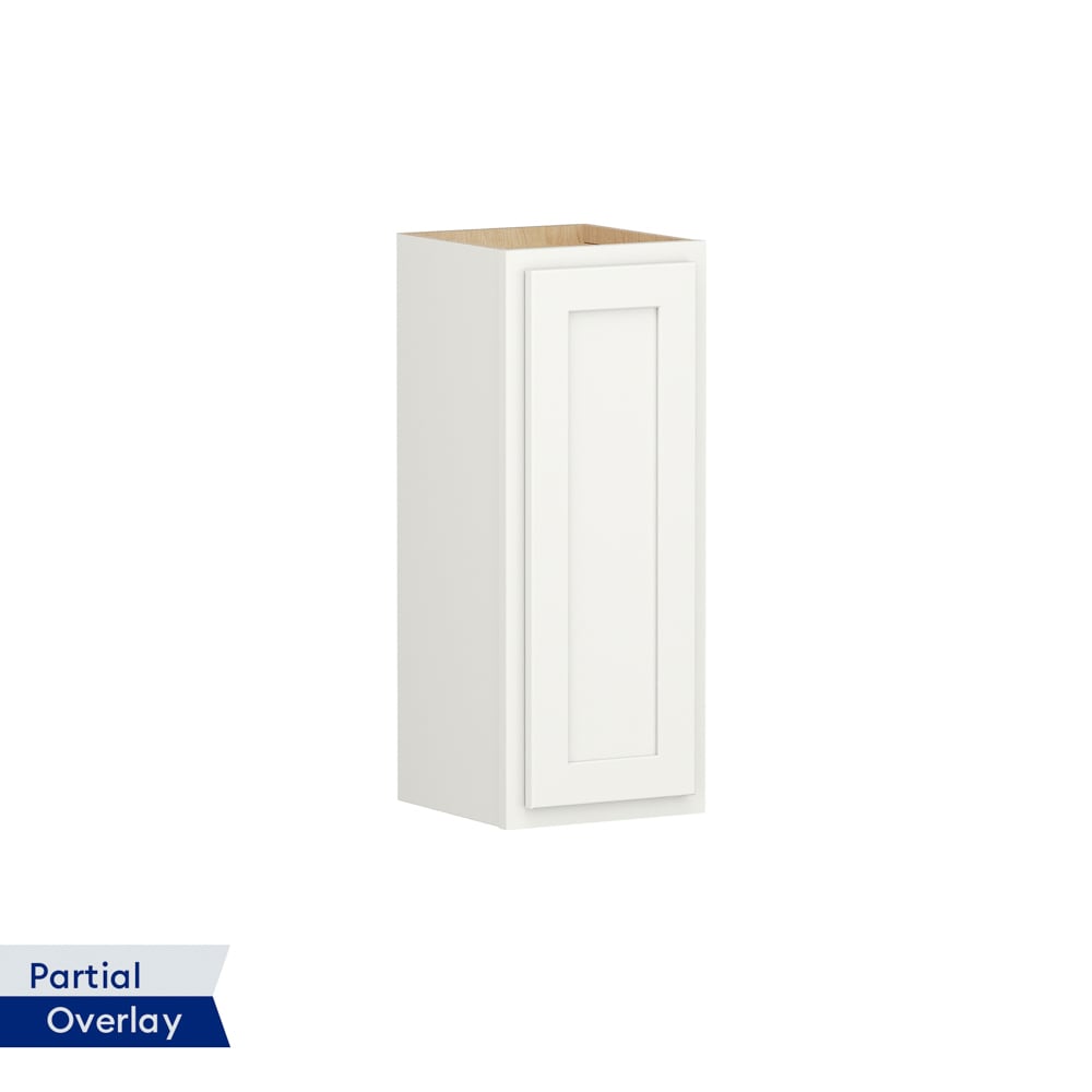 Shenandoah PRO Express Breckenridge 12-in W x 36.125-in H x 12-in D Linen Partial Overlay Wall Fully Assembled Plywood Cabinet (Recessed Panel Shaker Door Style)
