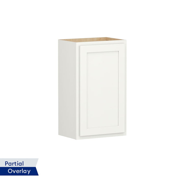 Shenandoah PRO Express Breckenridge 18-in W x 30.125-in H x 12-in D Linen Partial Overlay Wall Fully Assembled Plywood Cabinet (Recessed Panel Shaker Door Style)
